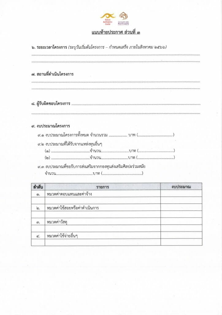 การขอรับการส่งเสริมจากกองทุนส่งเสริมศิลปะร่วมสมัย ประจำปีงบประมาณ พ.ศ. 2566 9 ประกาศให้การส่งเสริม 65 page 0009